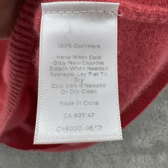 Talbots Sweater Womens L Orange Pure Cashmere Jewel Key Hole Neck Long Sleeve - Picture 14 of 14